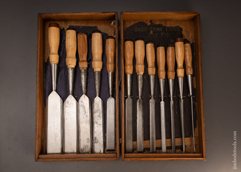 Fantastic-Super-Clean-Complete-Graduated-Set-of-12-P.S.-&-W.-Socket-Firmer-Chisels-120063