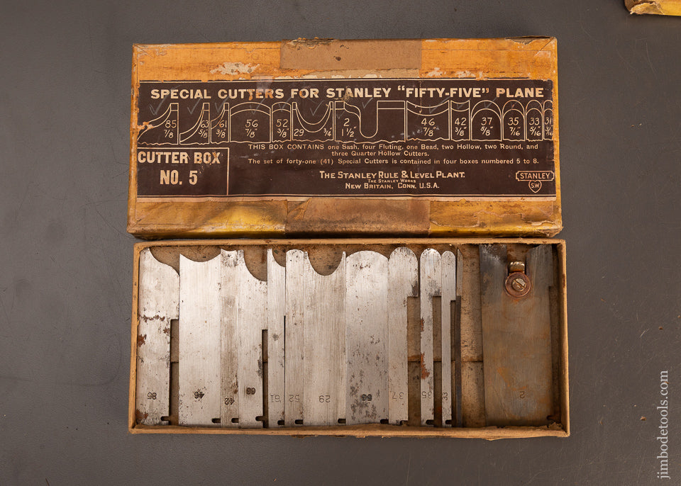 Extremely-Rare-Complete-Set-of-SPECIAL-CUTTERS-for-STANLEY-No.-55-Combination-Plane-120082-AS-OF-MAR-17