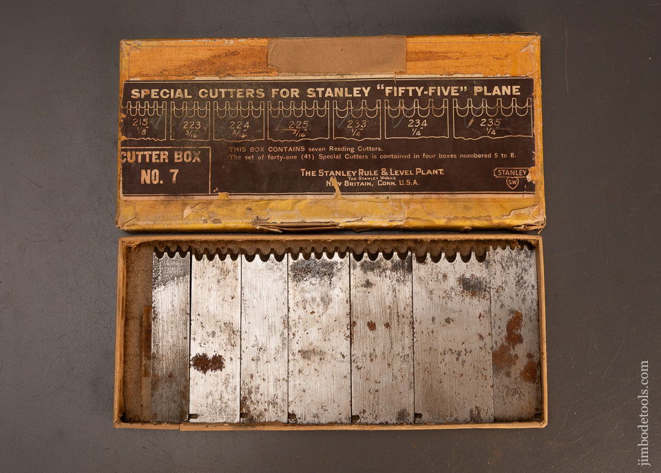 Extremely-Rare-Complete-Set-of-SPECIAL-CUTTERS-for-STANLEY-No.-55-Combination-Plane-120082-AS-OF-MAR-17