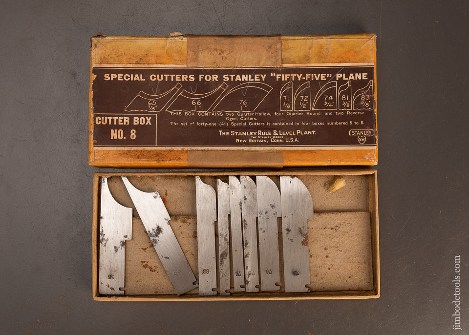 Extremely-Rare-Complete-Set-of-SPECIAL-CUTTERS-for-STANLEY-No.-55-Combination-Plane-120082-AS-OF-MAR-17