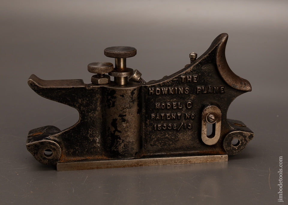 Rare-&-Fine-HOWKINS-PATENT-Plow-Plane-with-19-Cutters-120125