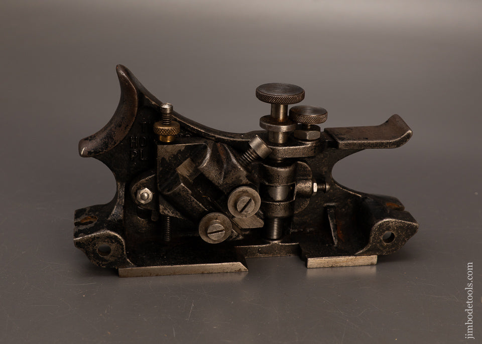 Rare-&-Fine-HOWKINS-PATENT-Plow-Plane-with-19-Cutters-120125