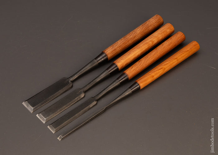 Near-Mint-Set-of-4-FUJIHIRO-WHITE-STEEL-Japanese-Chisels-120145