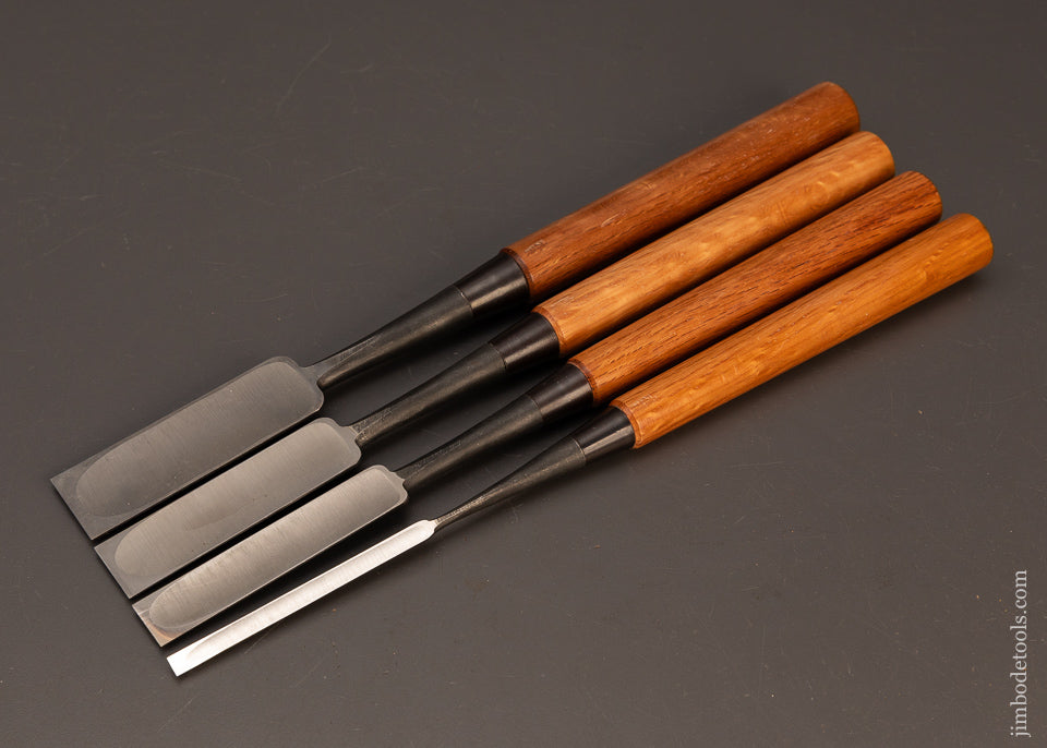 Near-Mint-Set-of-4-FUJIHIRO-WHITE-STEEL-Japanese-Chisels-120145