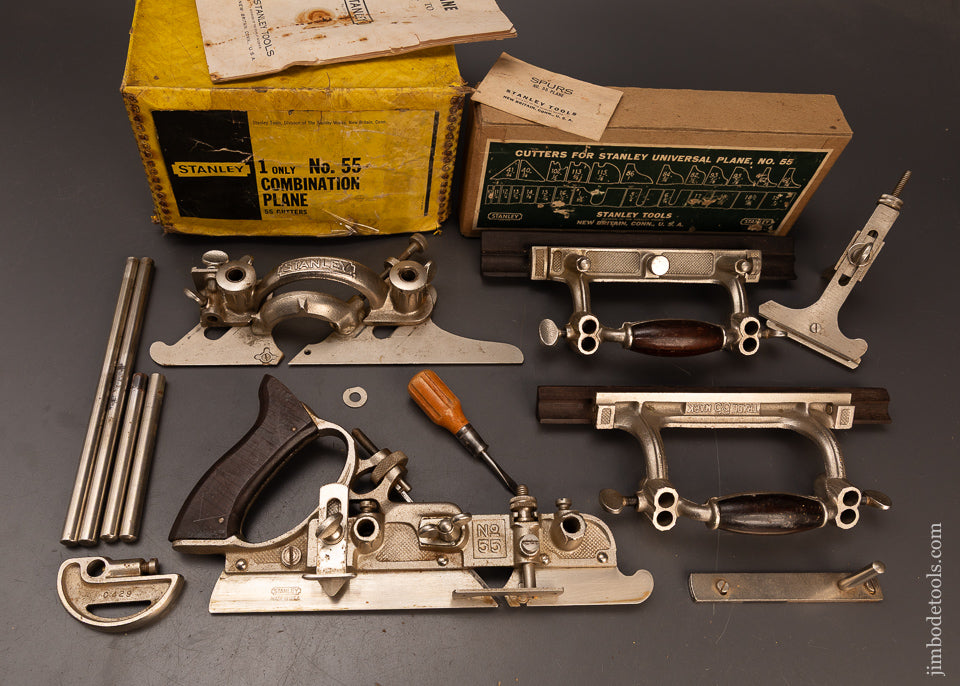 STANLEY-No.-55-Combination-Plane-100%-COMPLETE-in-Original-Box-120190-AS-OF-MAR-21