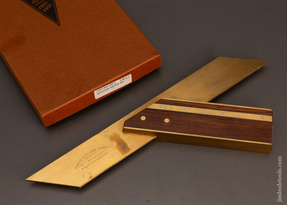 BRIDGE-CITY-TOOL-WORKS-MS-2-Rosewood-Master-Miter-Square-Near-Mint-in-Box-120222