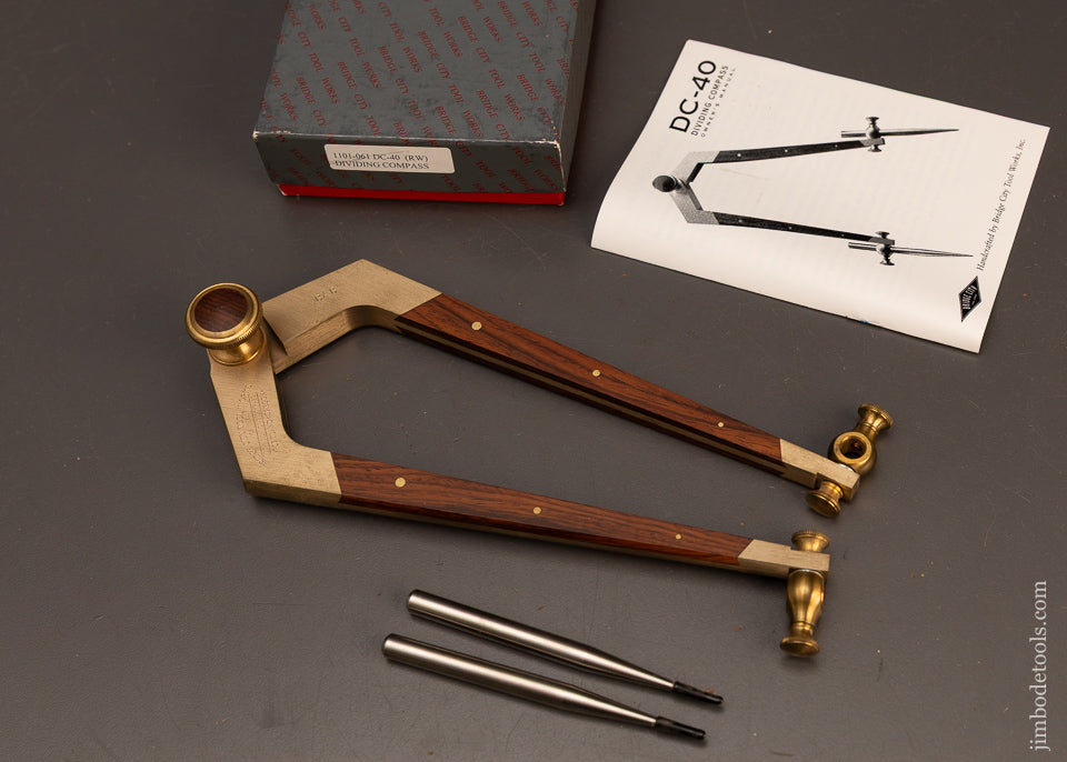 BRIDGE-CITY-TOOL-WORKS-DC-40-Dividing-Compass-Mint-in-Box-120231