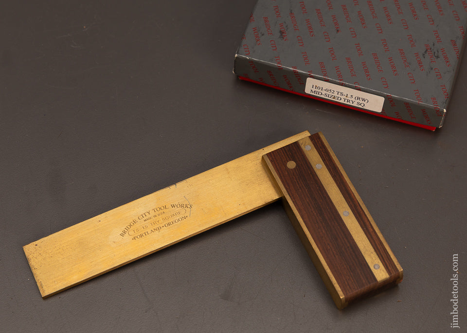 BRIDGE-CITY-TOOL-WORKS-TS-1.5-Rosewood-Try-Square-Near-Mint-in-Box-120232