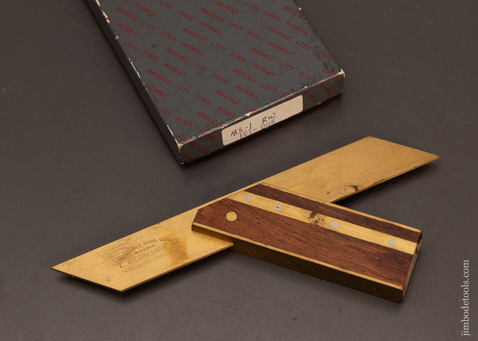 BRIDGE-CITY-TOOL-WORKS-MS-1-Rosewood-Miter-Square-Near-Mint-in-Box-120233