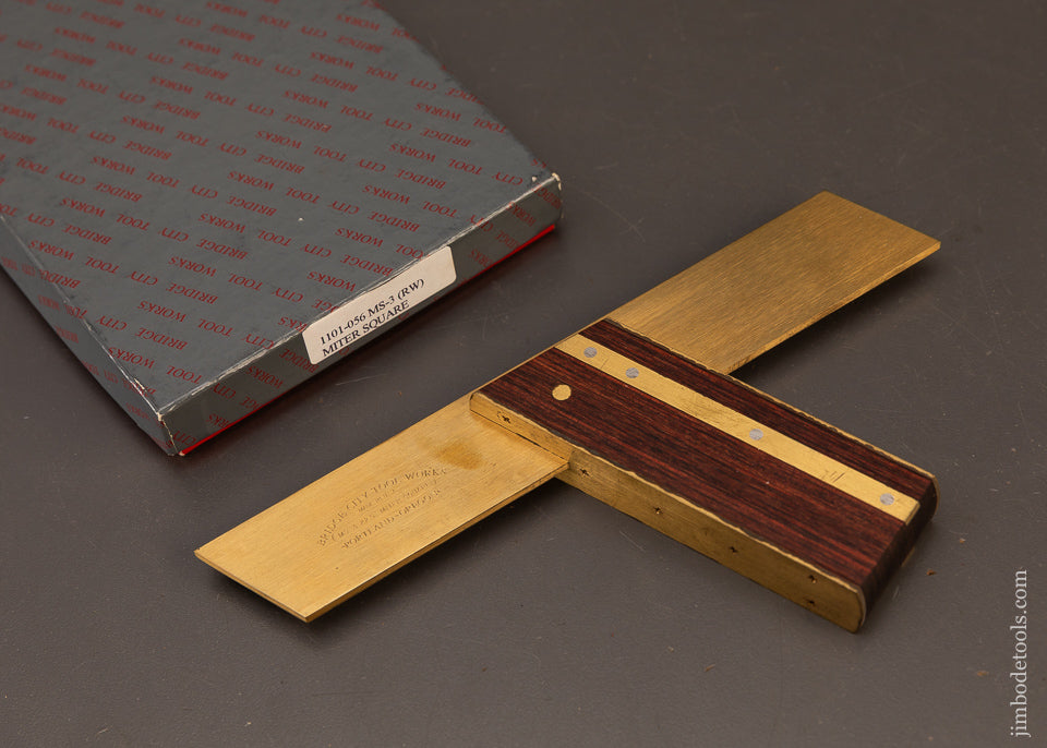 BRIDGE-CITY-TOOL-WORKS-MS-3-Rosewood-Miter-Square-Near-Mint-in-Box-120246