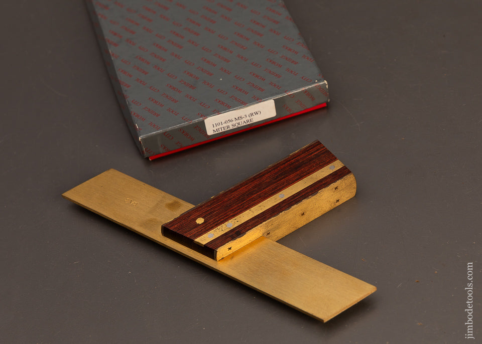 BRIDGE-CITY-TOOL-WORKS-MS-3-Rosewood-Miter-Square-Near-Mint-in-Box-120246