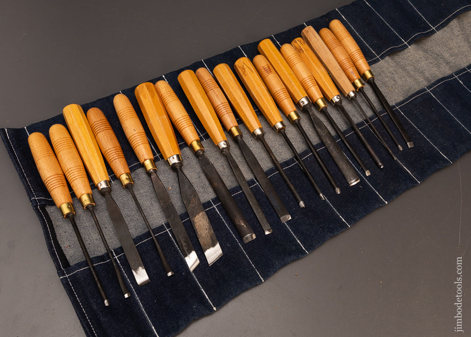 Mint-with-Decal-Set-of-18-HENRY-TAYLOR-Carving-Tools-120323