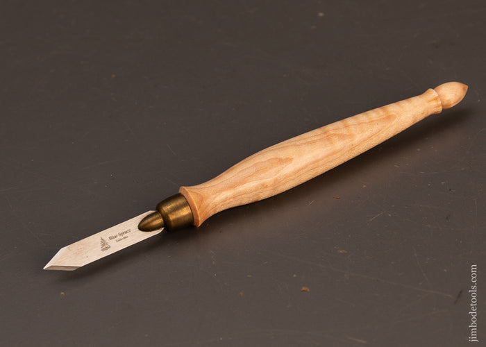 Mint-BLUE-SPRUCE-TOOL-WORKS-Tiger-Maple-Marking-Knife-120351