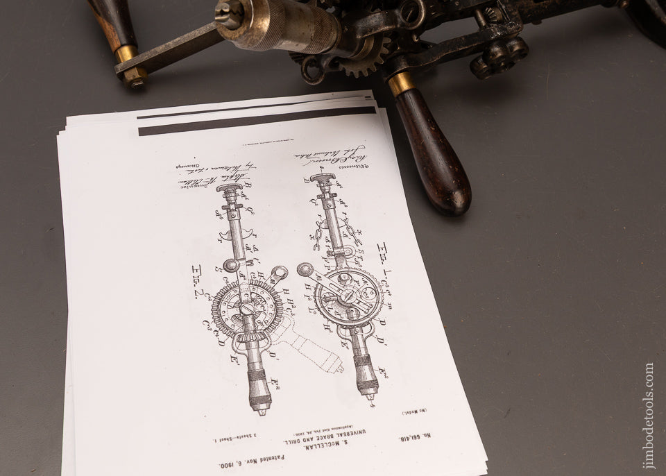 Very-Rare-MCCLELLAN-SOUND-BEACH,-Ct.-Nov.-6,-1900-PATENT-Universal-Brace-&-Drill-120360