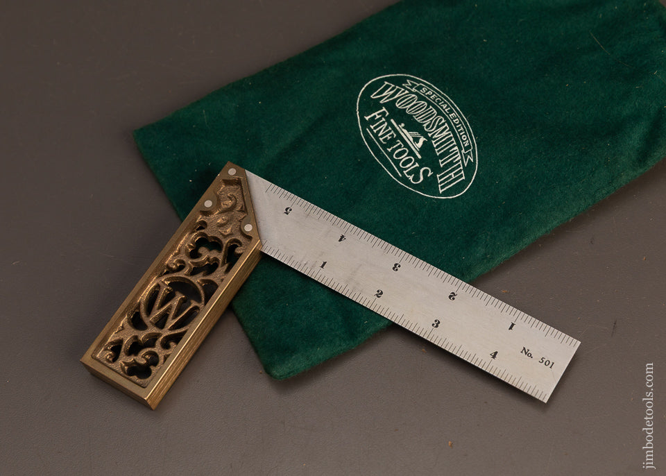 WOOSMITH-No.-501-Ornate-Brass-&-Steel-Master-Try-Square-5-Inch-120372