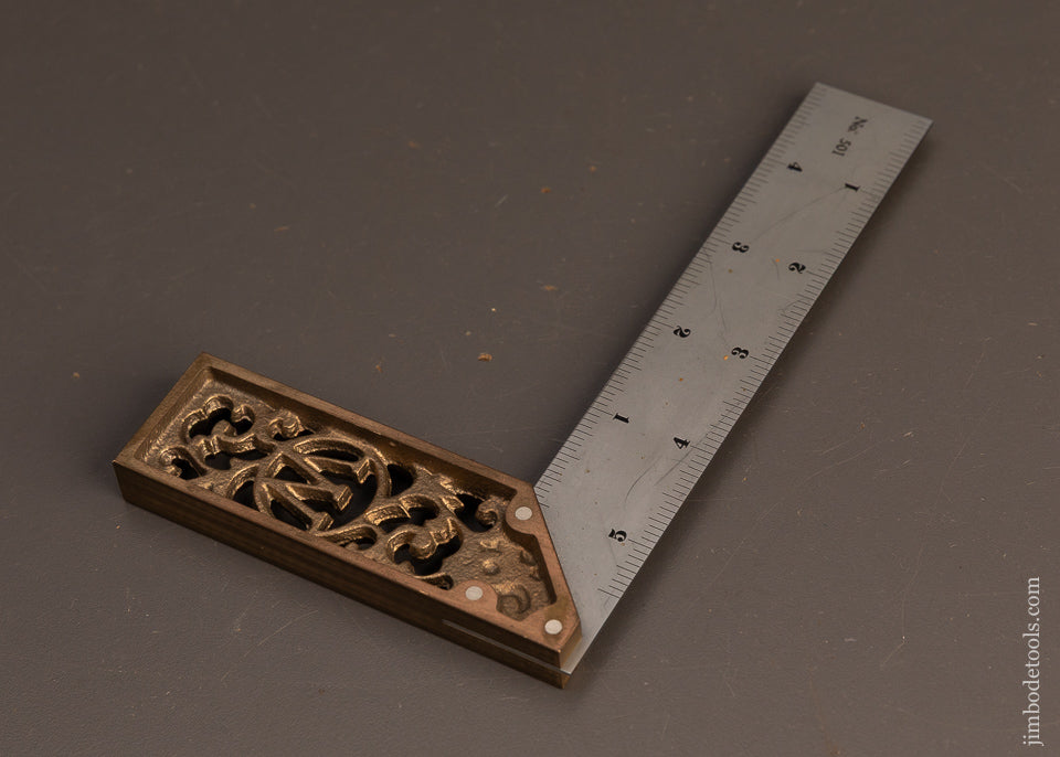 WOODSMITH-No.-501-Ornate-Brass-&-Steel-Master-Try-Square-5-Inch-120372
