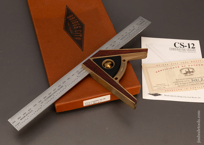 BRIDGE-CITY-TOOL-WORKS-CS-12-Combination-Square-Mint-in-Box-120405