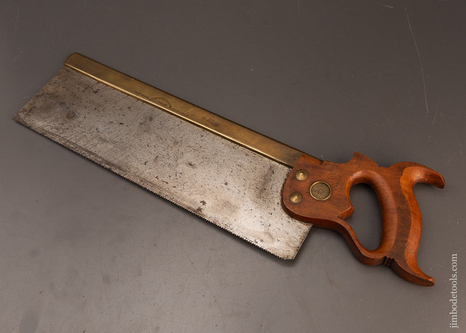 Crisp,-Fine,-Early-DISSTON-No.-5-Brass-Back-Saw-120460