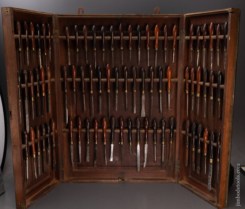 Spectacular-HOLTZAPPFEL-Triptych-with-75-Rosewood-Handled-Ornamental-Turning-Chisels-120470-AS-OF-APR-17