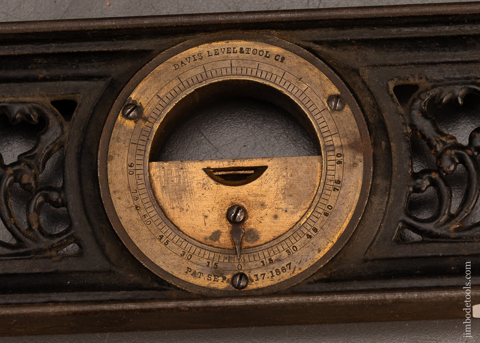 Fine-Ornate-DAVIS-Iron-Inclinometer-Level-120526