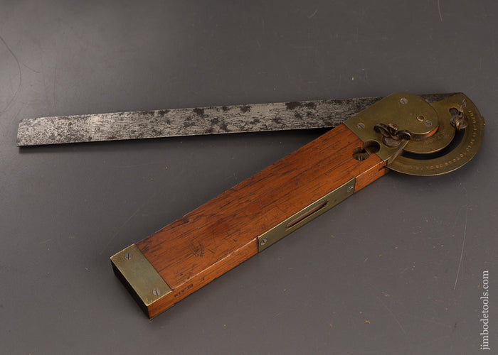 Fine-DISSTON-&-MORSS-W.T.-FISHER-PATENT-Bevel-Square-Combination-Tool-120530