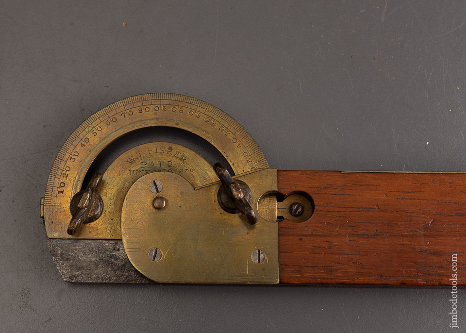 Fine-DISSTON-&-MORSS-W.T.-FISHER-PATENT-Bevel-Square-Combination-Tool-120530