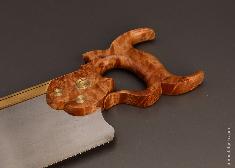 Fantastic-BONTZ-SAW-WORKS-16-Inch-Brass-Back-Tenon-Saw-Mint-in-Box-Maple-Burl-120537 - AS OF APR 23