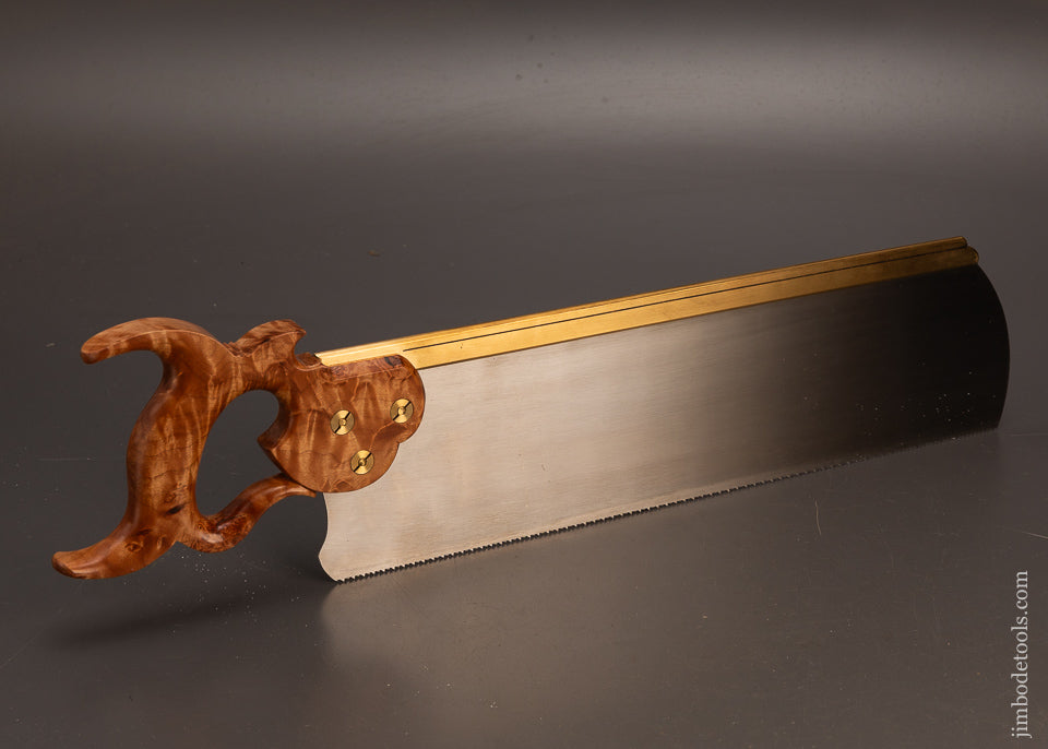 Fantastic-BONTZ-SAW-WORKS-16-Inch-Brass-Back-Tenon-Saw-Mint-in-Box-Maple-Burl-120537 - AS OF APR 23