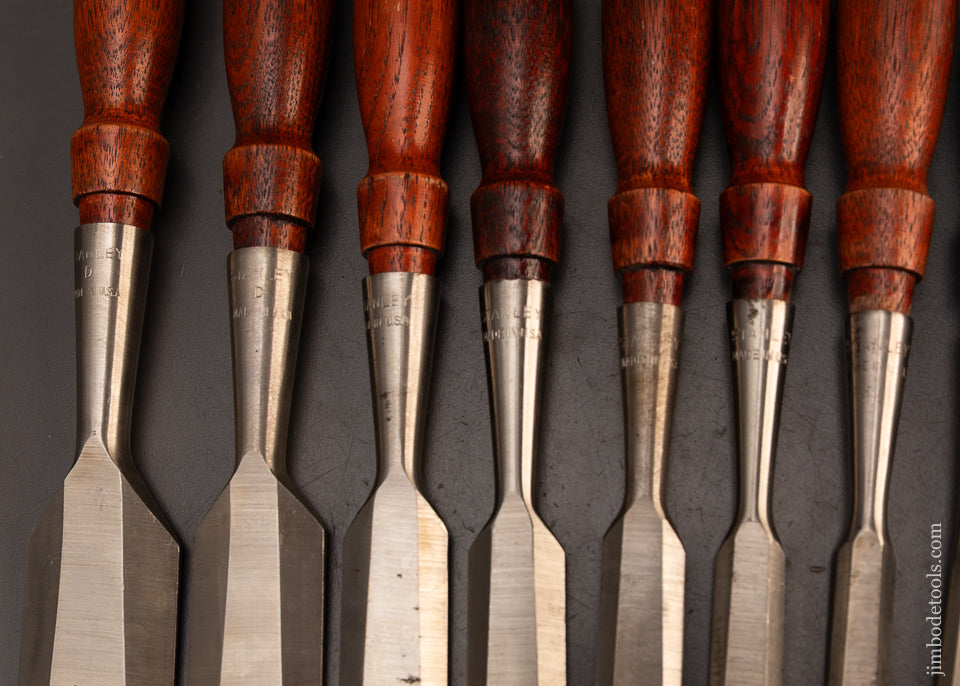 Mint-Unused-Set-of-9-New-Old-Stock-STANLEY-No.-750-Chisels-120552