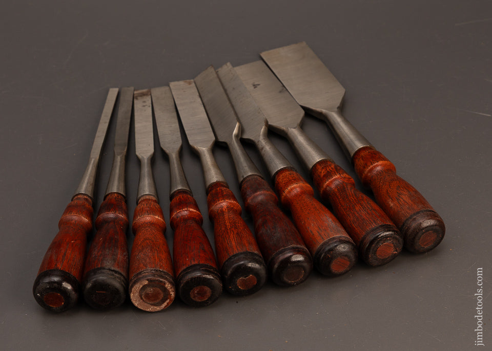 Mint-Unused-Set-of-9-New-Old-Stock-STANLEY-No.-750-Chisels-120552