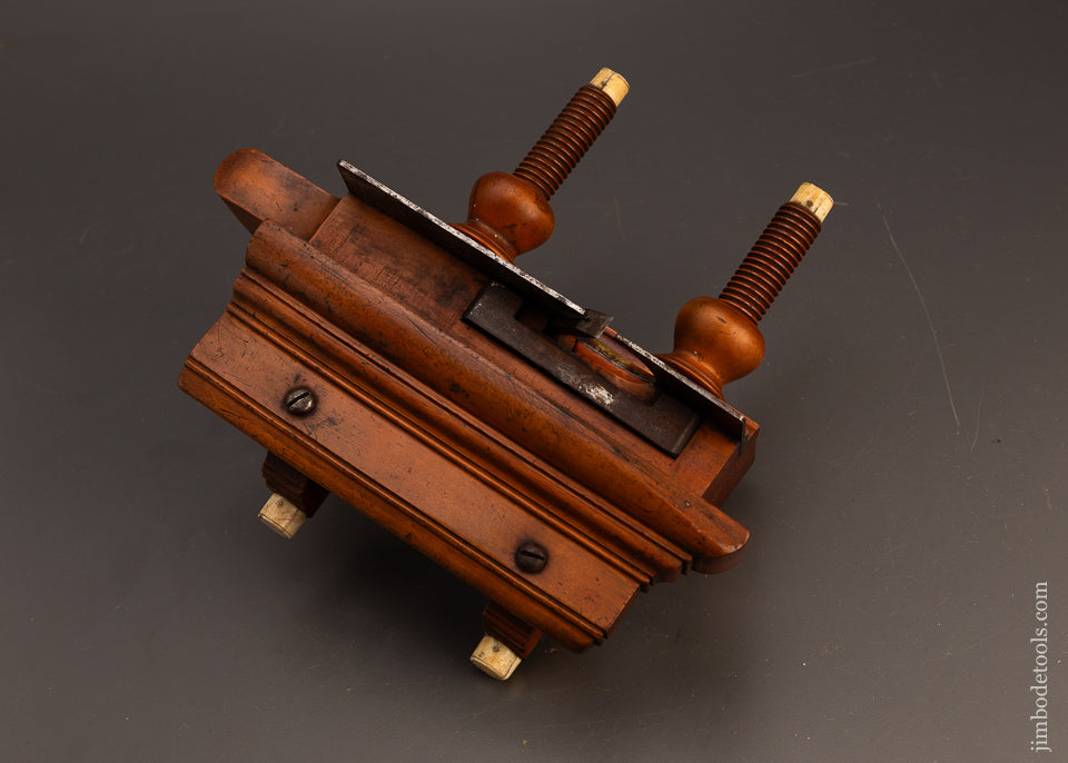 Fine-Solid-Boxwood-Plow-Plane-with-Ivory-Tips-by-T.-HOLLIDAY-CIN’TI,-OH.-120553
