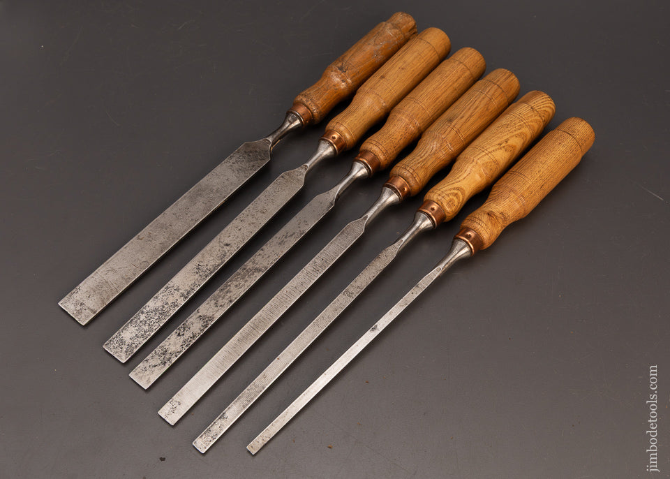 Excellent-Set-of-6-BUCK-BROS.-Long-Paring-Chisels-120556