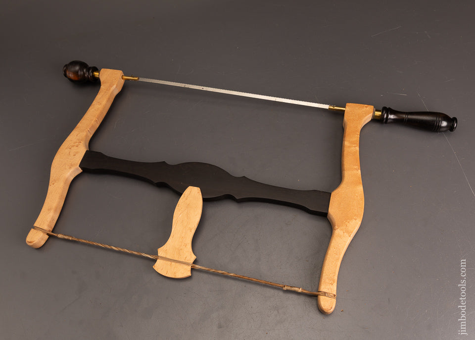 Stunning-Ebony-&-Birdseye-Maple-12-Inch-Bow-Saw-with-3-Blades-120604