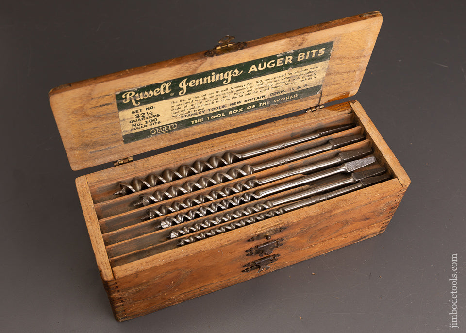 Fine-Set-of-RUSSELL-JENNINGS-Auger-Bits-in-Original-Box-120654