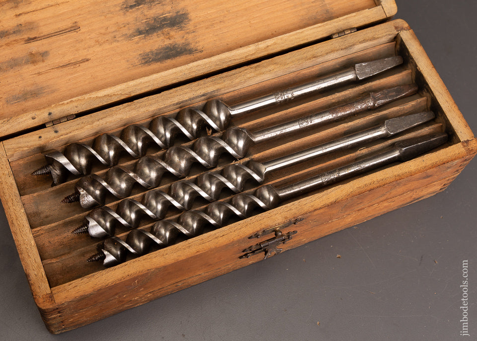 Fine-Set-of-RUSSELL-JENNINGS-Auger-Bits-in-Original-Box-120654