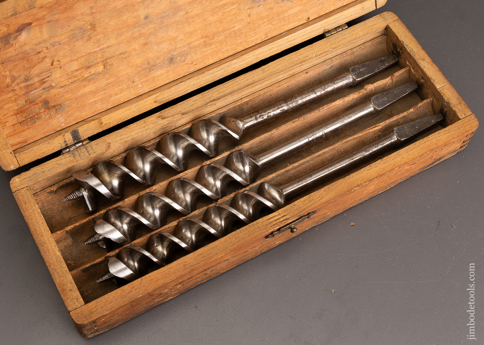 Fine-Set-of-RUSSELL-JENNINGS-Auger-Bits-in-Original-Box-120654