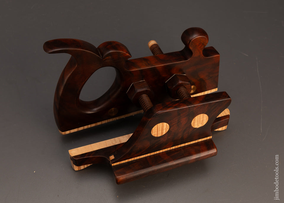 Spectacular-Tiger-Maple-&-Walnut-Burl-Kerfing-Plane-BAD-AXE-TOOL-WORKS -120663