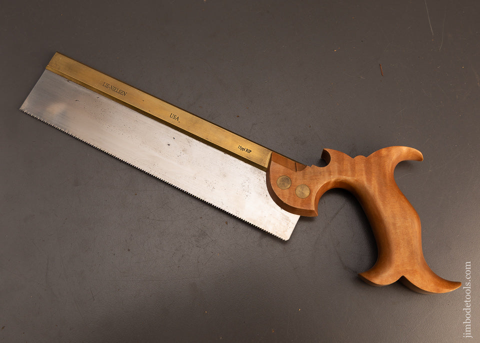 Near-Mint-Discontinued-Tiger-Maple-LIE-NIELSEN-Brass-Back-Dovetail-Saw-120688