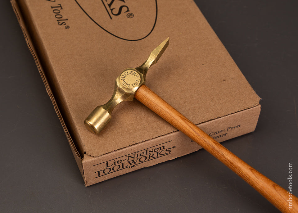 LIE-NIELSEN-Brass-Cross-Peen-Hammer-Mint-in-Box-120712