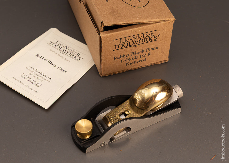 LIE-NIELSEN-No.-60-1/2-Rabbet-Block-Plane-Mint-in-Original-Box-120726
