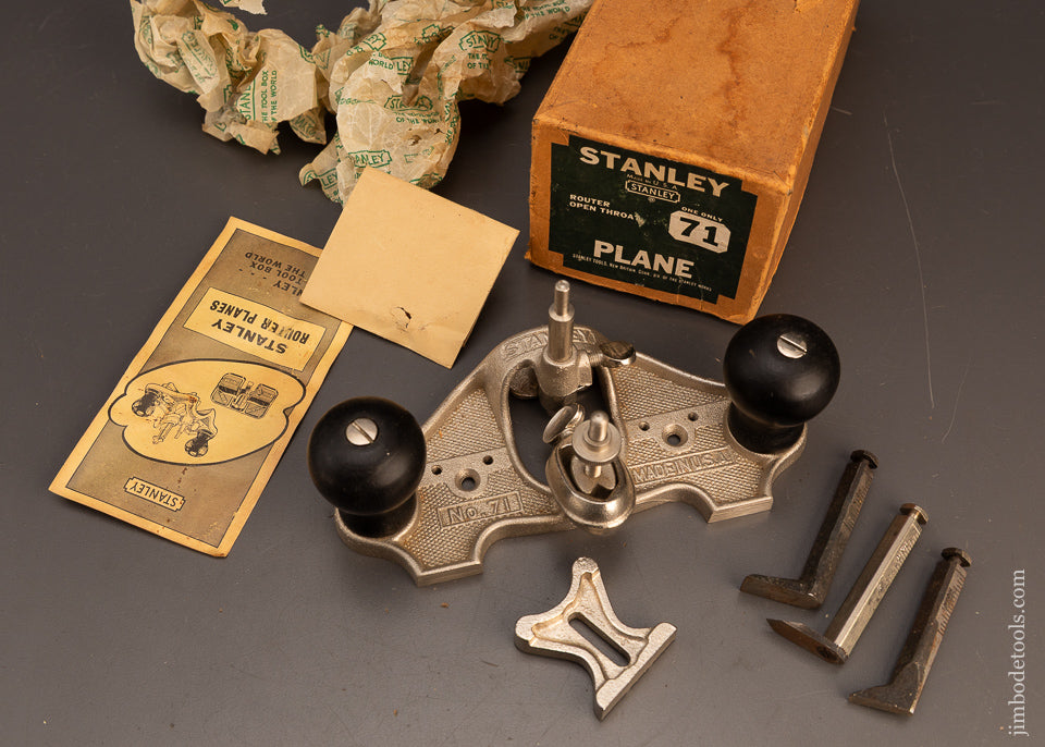 USA-STANLEY-No.-71-Router-Plane-Complete-&-Mint-in-Box-120742