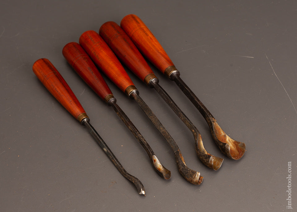 Extra-Fine-Set-of-5-BUCK-BROS.-Spoon-Gouges-Carving-120816