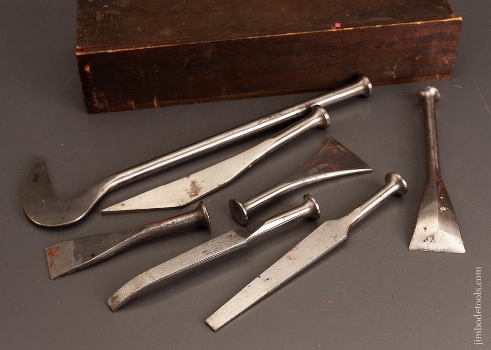 Amazing-Mint-in-Box-Set-of-7-New-Old-Stock-Caulking-Irons-BUFFUM-TOOL-CO.-120817