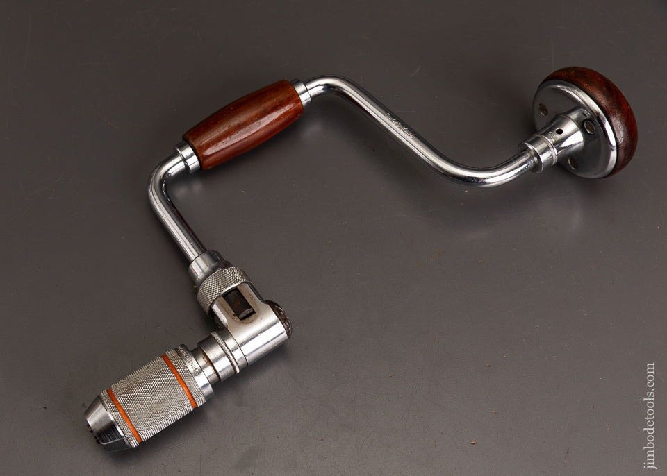 Near-Mint-10-Inch-STANLEY-No.-923-Heavy-Duty-Bit-Brace-with-Rosewood-Handles-120821