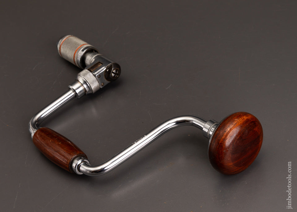 Near-Mint-10-Inch-STANLEY-No.-923-Heavy-Duty-Bit-Brace-with-Rosewood-Handles-120821
