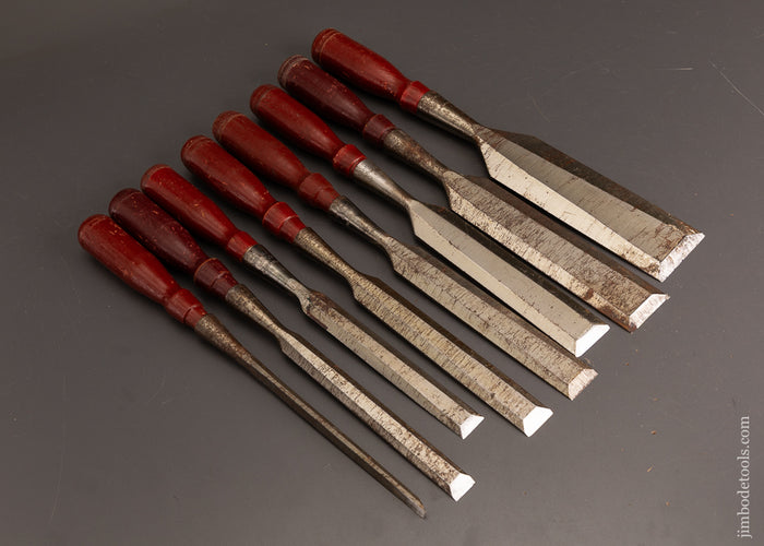 New-Old-Stock-Set-of-8-STANLEY-No.-720-Chisels-120847-AS-OF-MAY-14