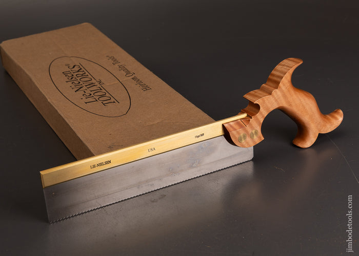 Discontinued-Tiger-Maple-LIE-NIELSEN-Brass-Back-Dovetail-Saw-Mint-in-Box-120896