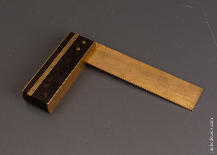 Fine-BRIDGE-CITY-TOOL-WORKS-6-1/4-Inch-Brass-&-Rosewood-Try-Square-120925
