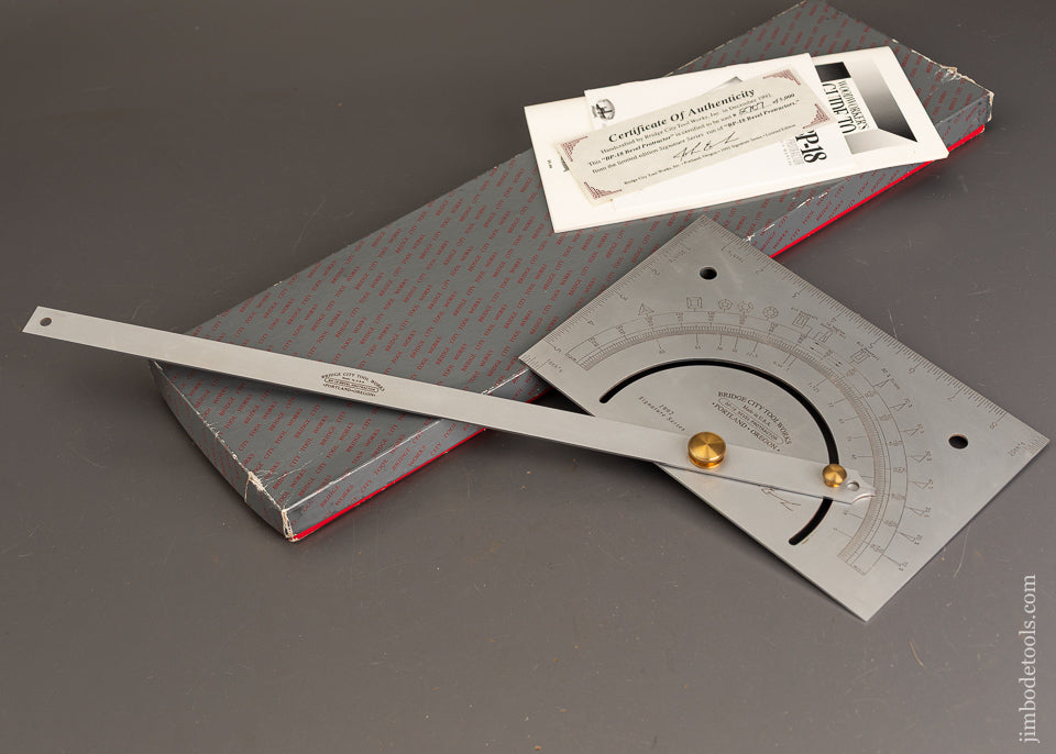 BRIDGE-CITY-TOOL-WORKS-BP-18-Bevel-Protractor-Mint-in-Box-120934