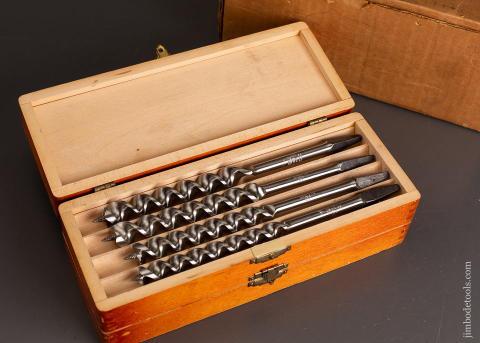 Near-Mint-Set-of-RUSSELL-JENNINGS-Auger-Bits-in-Original Box-with-Outer-Box-120970